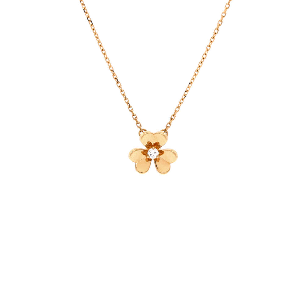 Van Cleef & Arpels Mini Frivole Pendant Necklace 18K Yellow Gold and Diamond